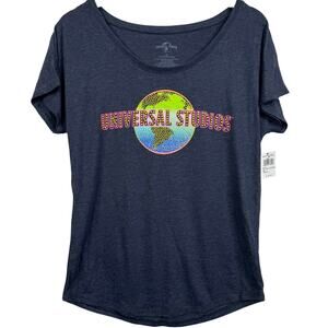 5 for $25| Universal Studios Puff Dot Navy Short Sleeve Tee Women's Size S NWT